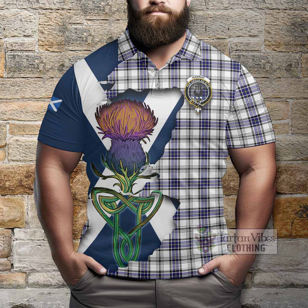 Tartan Vibes Clothing Hannay Tartan Family Crest Polo Shirt Scottish Thistle Celtic Inspired