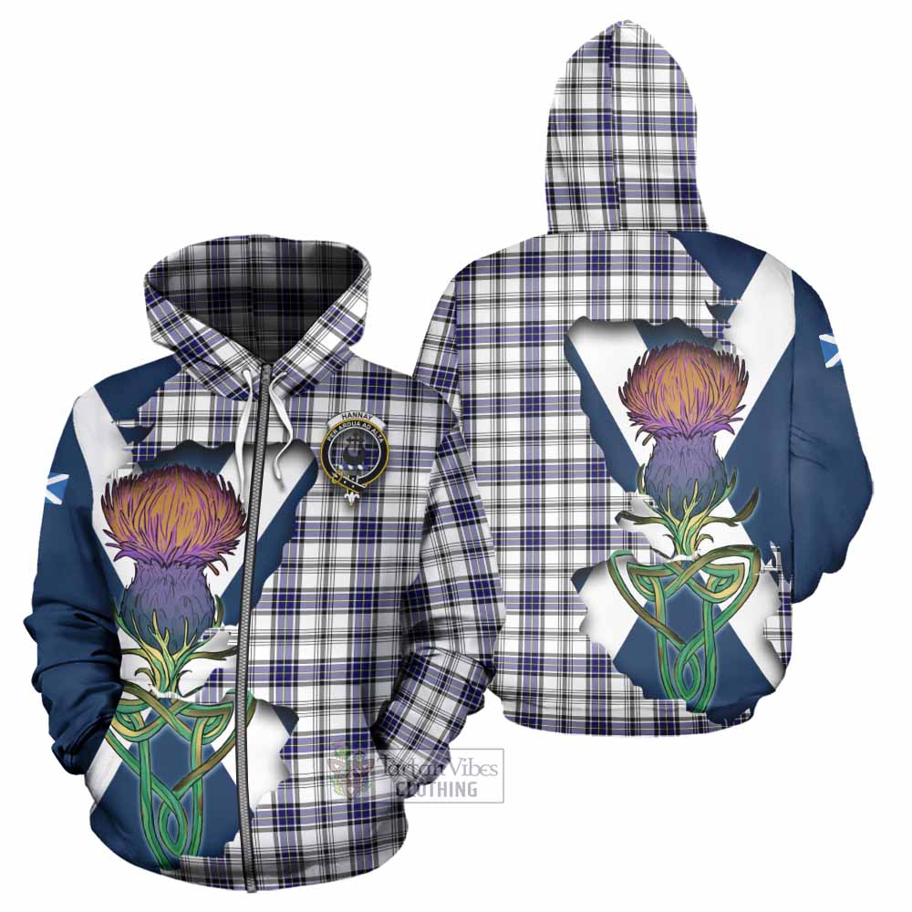 Tartan Vibes Clothing Hannay Tartan Family Crest Hoodie Scottish Thistle Celtic Inspired