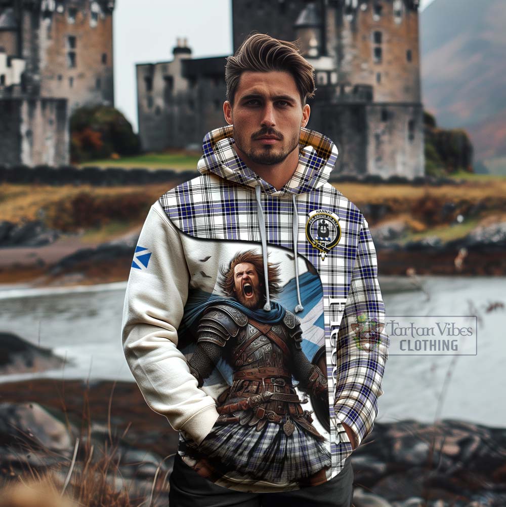 Tartan Vibes Clothing Hannay Crest Tartan Cotton Hoodie Inspired by the Freedom of Scottish Warrior