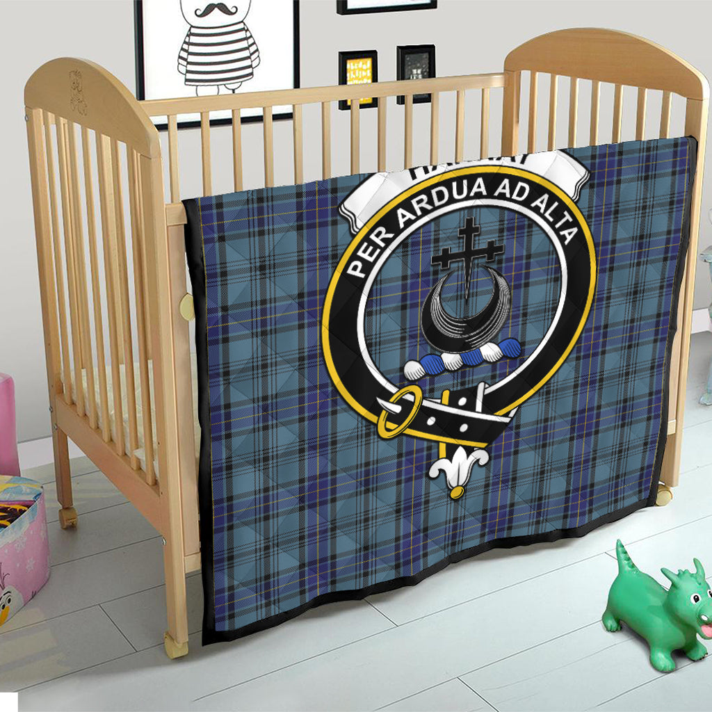 hannay-blue-tartan-quilt-with-family-crest