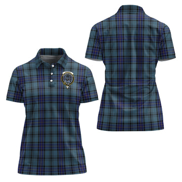 hannay-blue-tartan-polo-shirt-with-family-crest-for-women