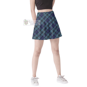 Hannay Blue Tartan Women's Plated Mini Skirt