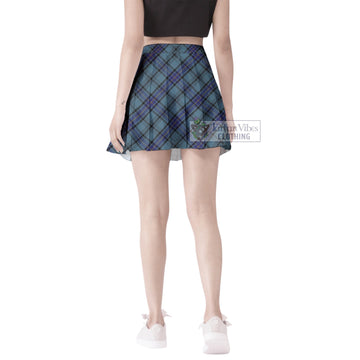 Hannay Blue Tartan Women's Plated Mini Skirt