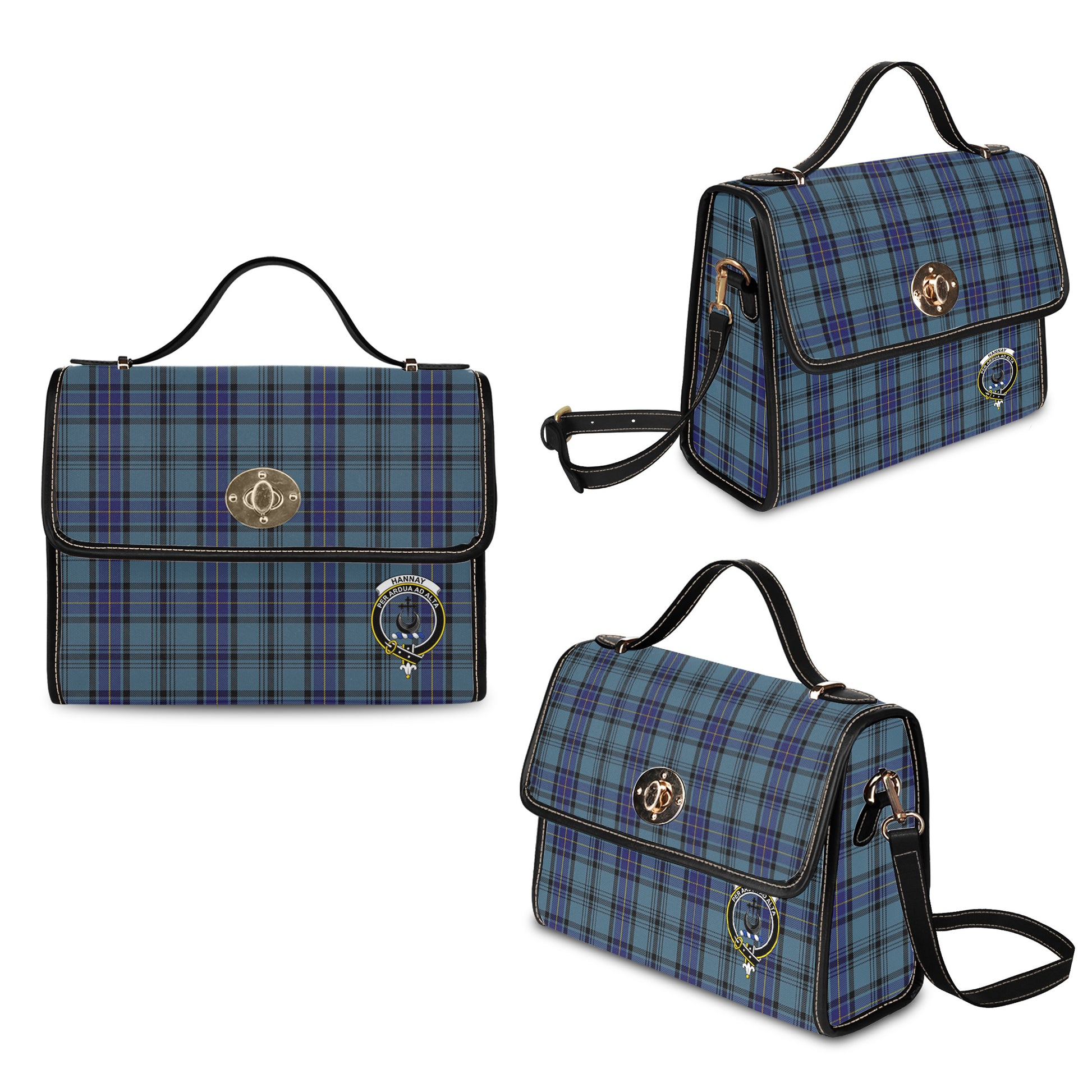 hannay-blue-tartan-leather-strap-waterproof-canvas-bag-with-family-crest