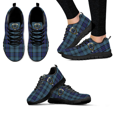 Hannay Blue Tartan Sneakers with Family Crest