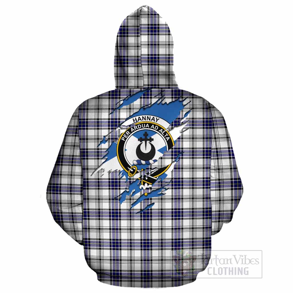 Hannay Clan Crest In Me Tartan Cotton Hoodie Scotland Flag Style