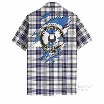 Hannay Clan Crest In Me Tartan Hawaiian Shirt Scotland Flag Style