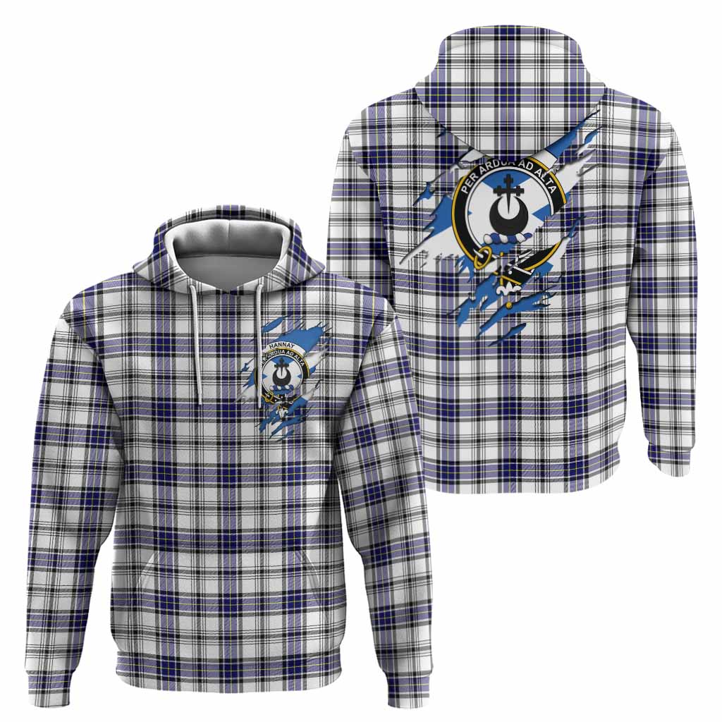 Hannay Clan Crest In Me Tartan Hoodie Scotland Flag Style