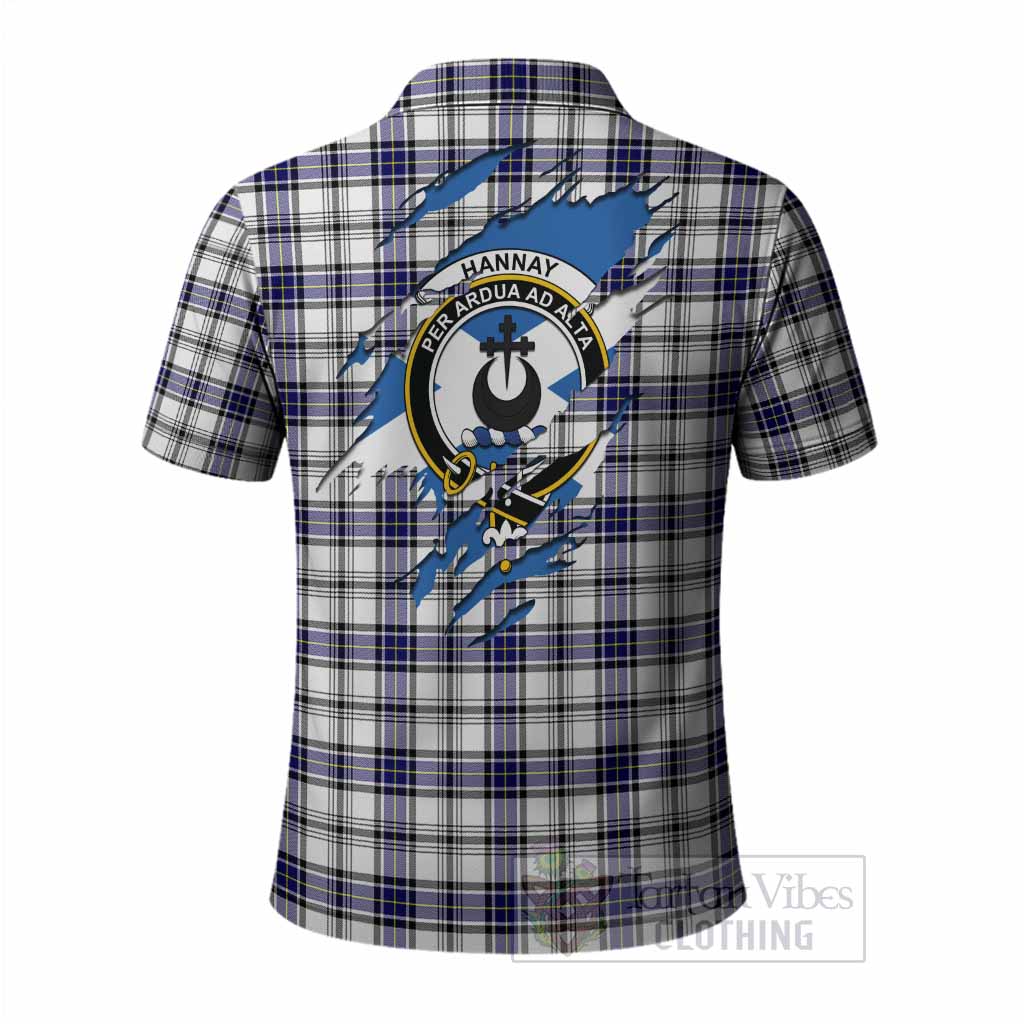 Hannay Clan Crest In Me Tartan Polo Shirt Scotland Flag Style