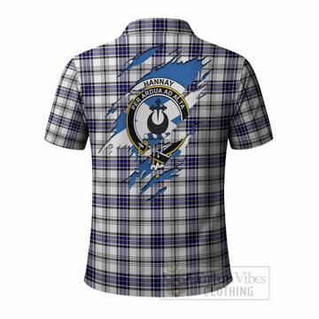 Hannay Clan Crest In Me Tartan Polo Shirt Scotland Flag Style