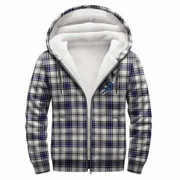 Hannay Clan Crest In Me Tartan Sherpa Hoodie Scotland Flag Style