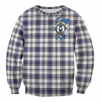 Hannay Clan Crest In Me Tartan Sweatshirt Scotland Flag Style
