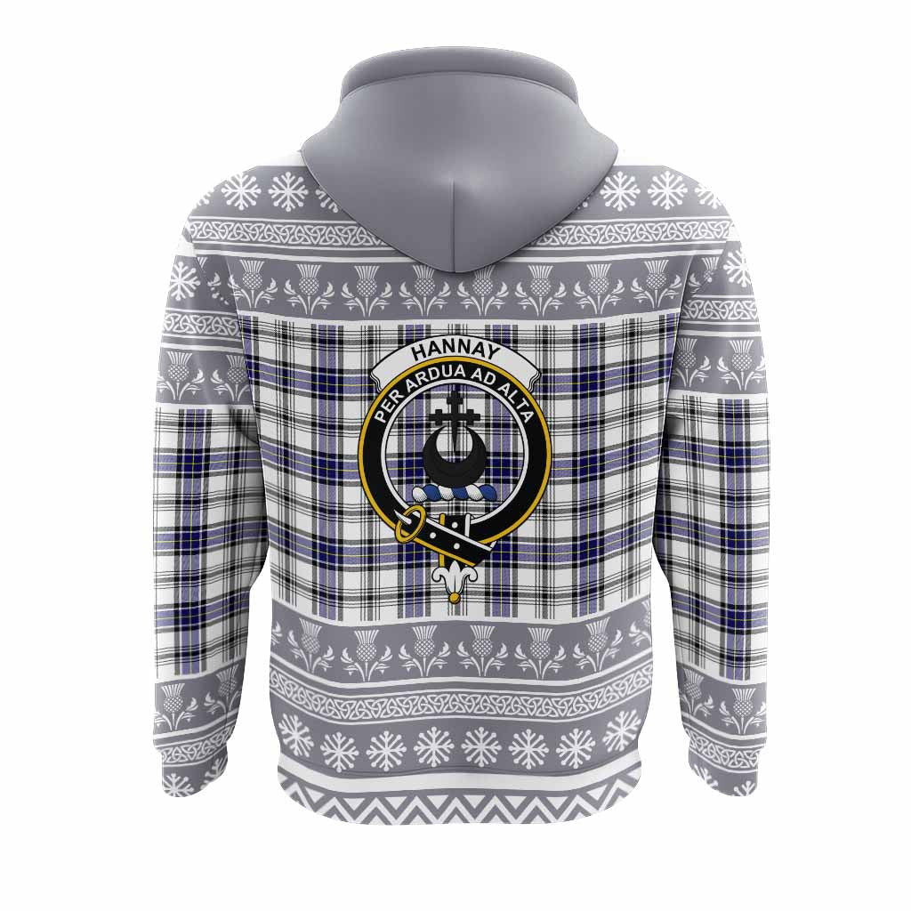 Hannay Clan Tartan Christmas Hoodie with Family Crest - Tartan Vibes Clothing