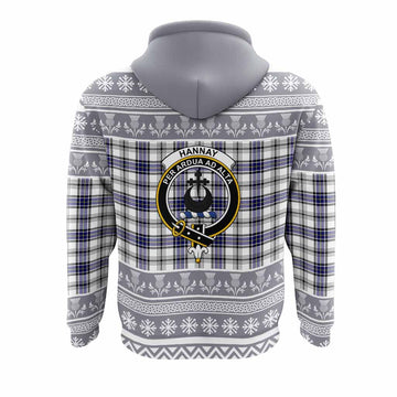 Hannay Clan Tartan Christmas Hoodie with Family Crest