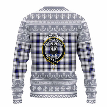 Hannay Clan Tartan Christmas Ugly Sweater with Family Crest