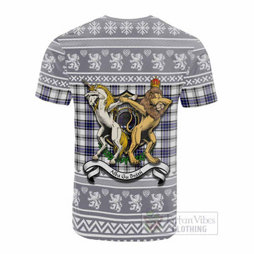Hannay Clan Tartan Crest Christmas Cotton T-shirt Coat of Arms Funny Style
