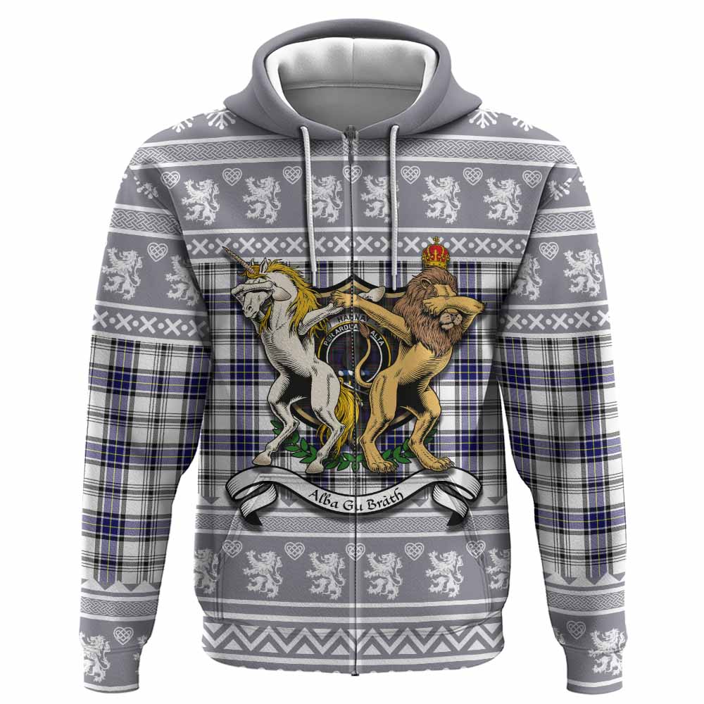 Hannay Clan Tartan Crest Christmas Hoodie Coat of Arms Funny Style - Tartan Vibes Clothing