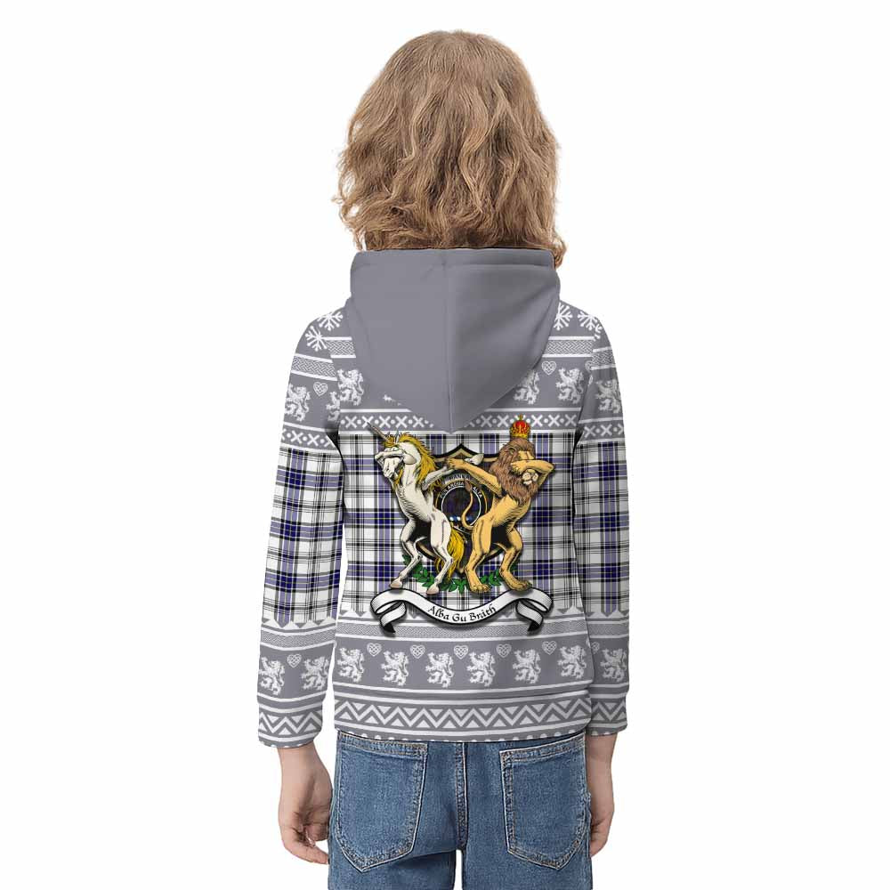Hannay Clan Tartan Crest Christmas Kid Hoodie Coat of Arms Funny Style - Tartan Vibes Clothing