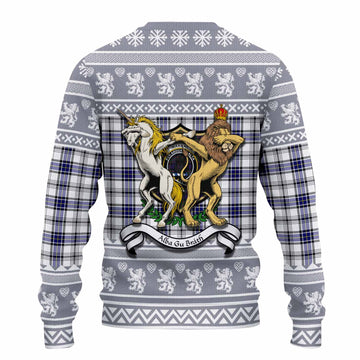 Hannay Clan Tartan Crest Christmas Ugly Sweater Coat of Arms Funny Style