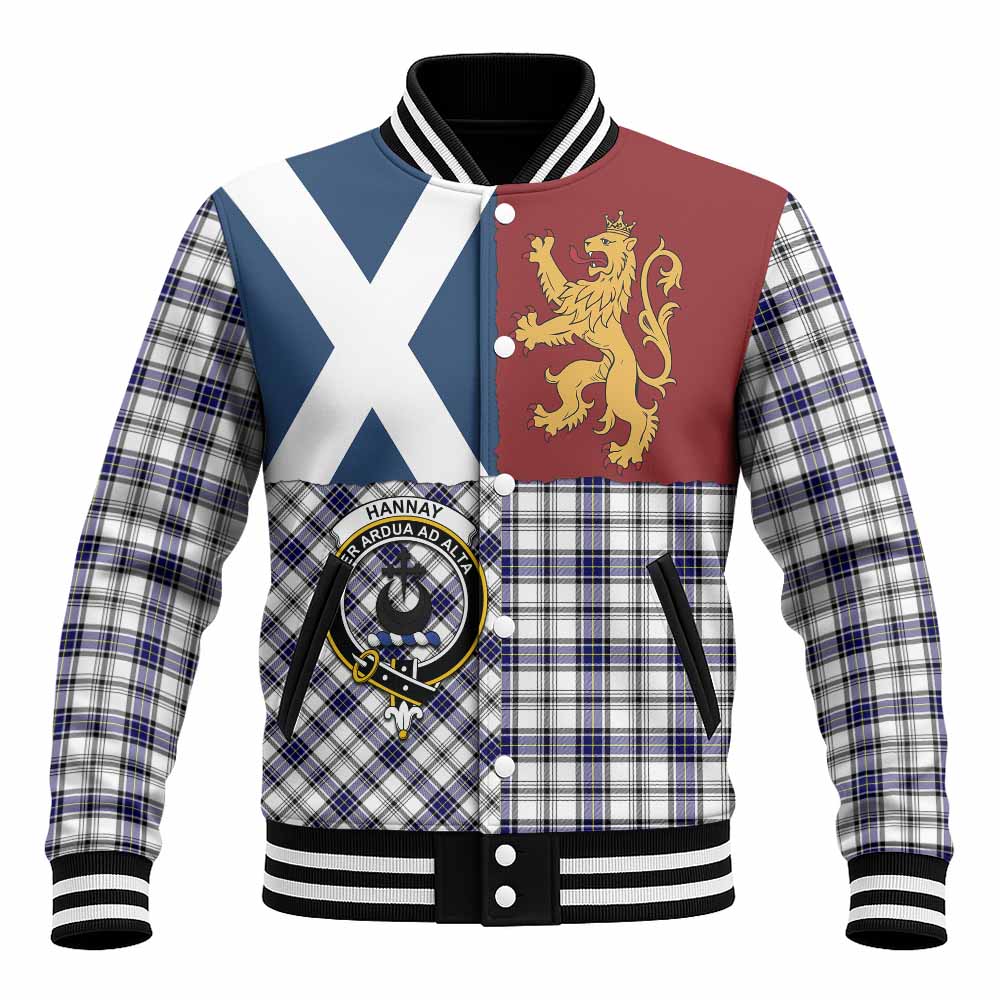 Hannay Crest Tartan Baseball Jacket with Lion Rampant Saltire Style
