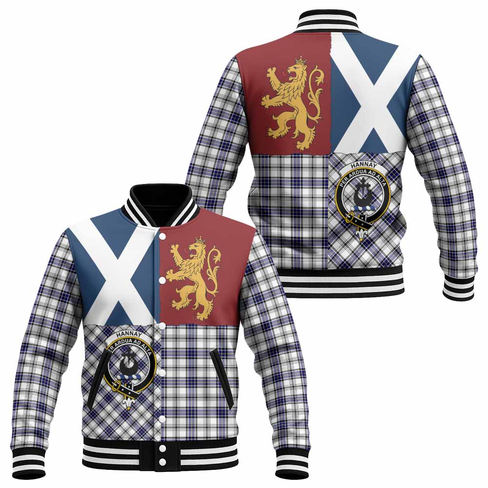 Hannay Crest Tartan Baseball Jacket with Lion Rampant Saltire Style