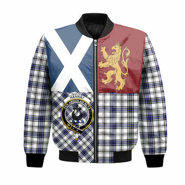 Hannay Crest Tartan Bomber Jacket with Lion Rampant Saltire Style