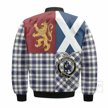 Hannay Crest Tartan Bomber Jacket with Lion Rampant Saltire Style