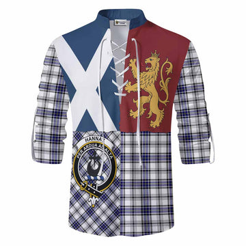 Hannay Crest Tartan Ghillie Shirt with Lion Rampant Saltire Style