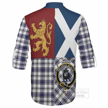 Hannay Crest Tartan Ghillie Shirt with Lion Rampant Saltire Style