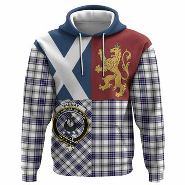 Hannay Crest Tartan Hoodie with Lion Rampant Saltire Style