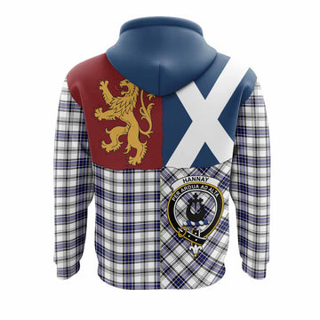 Hannay Crest Tartan Hoodie with Lion Rampant Saltire Style
