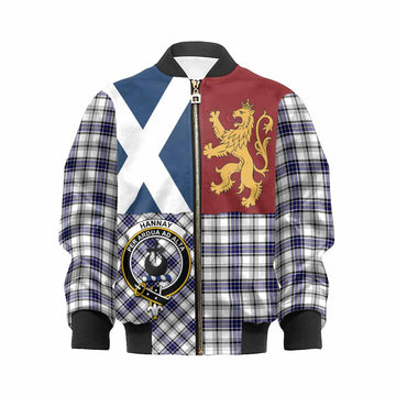 Hannay Crest Tartan Kid Bomber Jacket with Lion Rampant Saltire Style