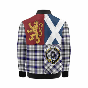 Hannay Crest Tartan Kid Bomber Jacket with Lion Rampant Saltire Style