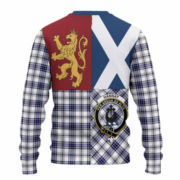 Hannay Crest Tartan Knitted Sweater with Lion Rampant Saltire Style