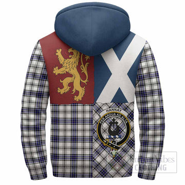 Hannay Crest Tartan Sherpa Hoodie with Lion Rampant Saltire Style