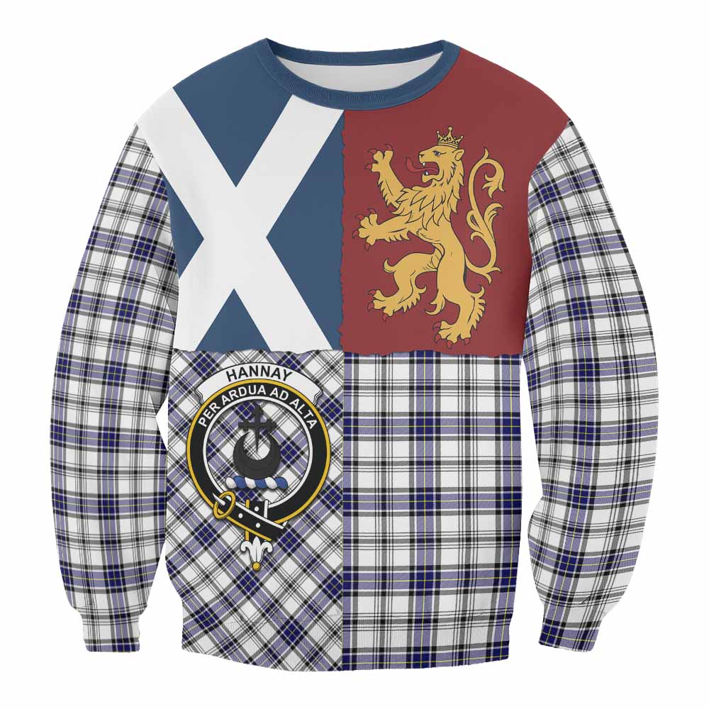 Hannay Crest Tartan Sweatshirt with Lion Rampant Saltire Style