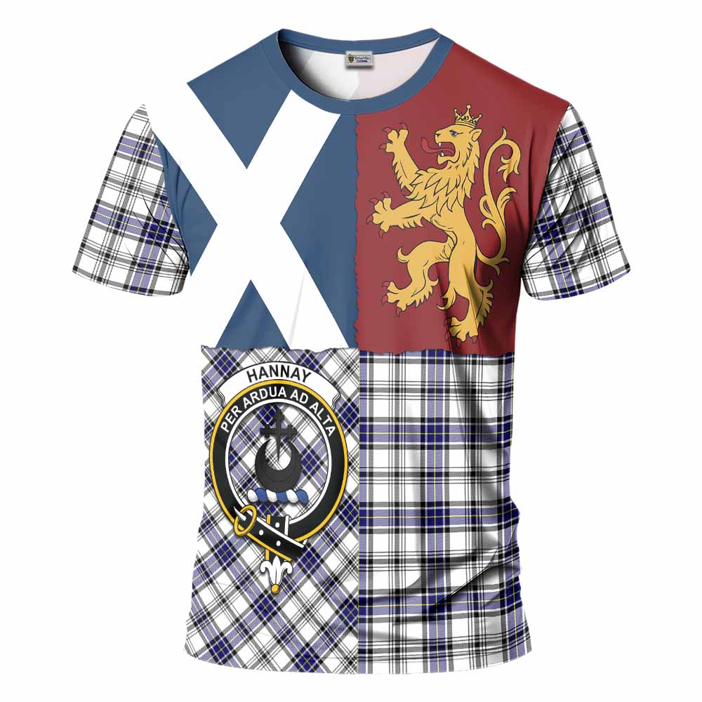 Hannay Crest Tartan T-Shirt with Lion Rampant Saltire Style