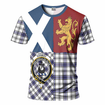 Hannay Crest Tartan T-Shirt with Lion Rampant Saltire Style