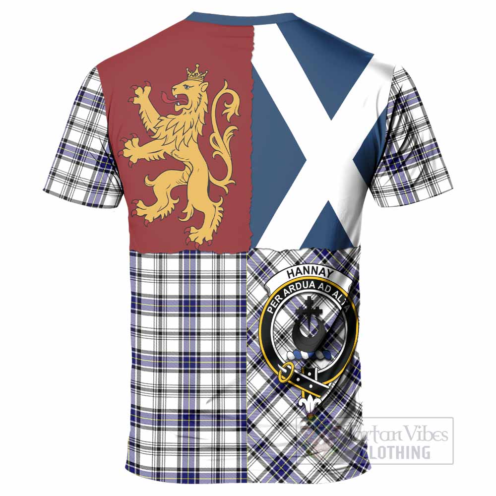 Hannay Crest Tartan T-Shirt with Lion Rampant Saltire Style