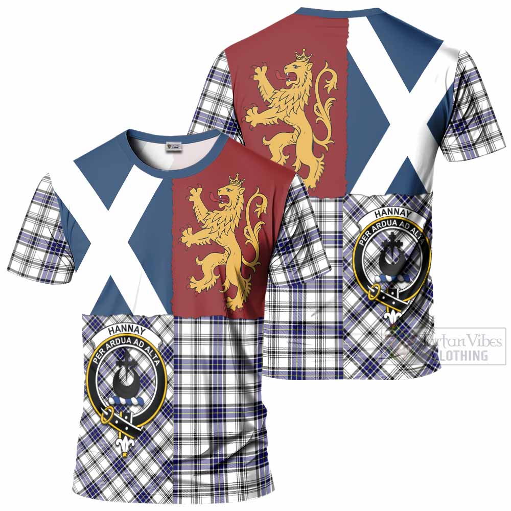 Hannay Crest Tartan T-Shirt with Lion Rampant Saltire Style