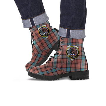 Hannay Dress Tartan Leather Boots with Family Crest