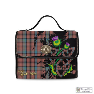 Hannay Dress Tartan Waterproof Canvas Bag with Scotland Map and Thistle Celtic Accents