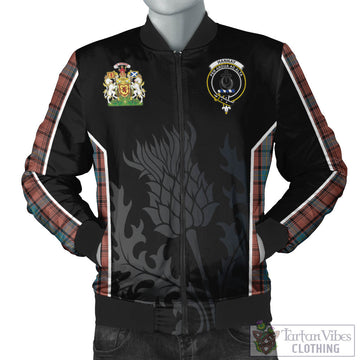 Hannay Dress Tartan Bomber Jacket with Family Crest and Scottish Thistle Vibes Sport Style