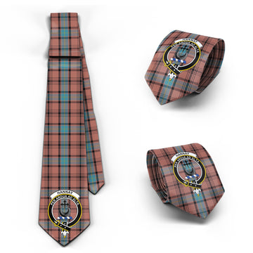Hannay Dress Tartan Classic Necktie with Family Crest