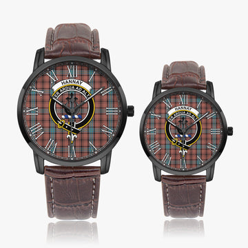 Hannay Dress Tartan Family Crest Leather Strap Quartz Watch