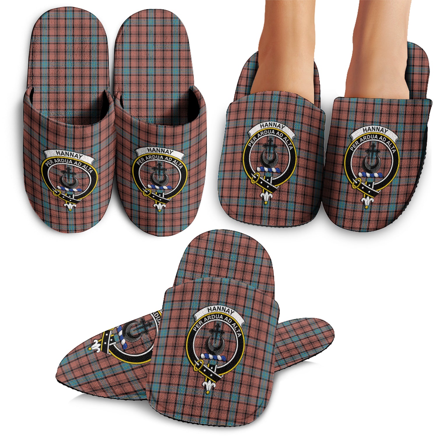 Hannay Dress Tartan Home Slippers with Family Crest - Tartanvibesclothing