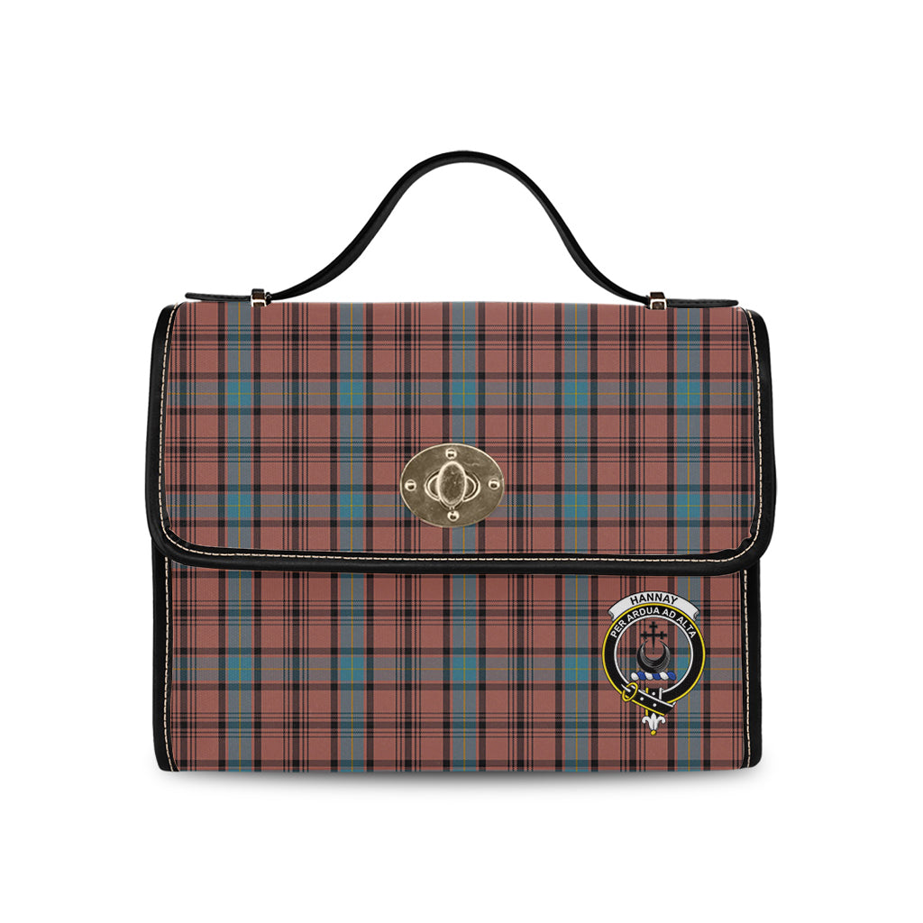 hannay-dress-tartan-leather-strap-waterproof-canvas-bag-with-family-crest
