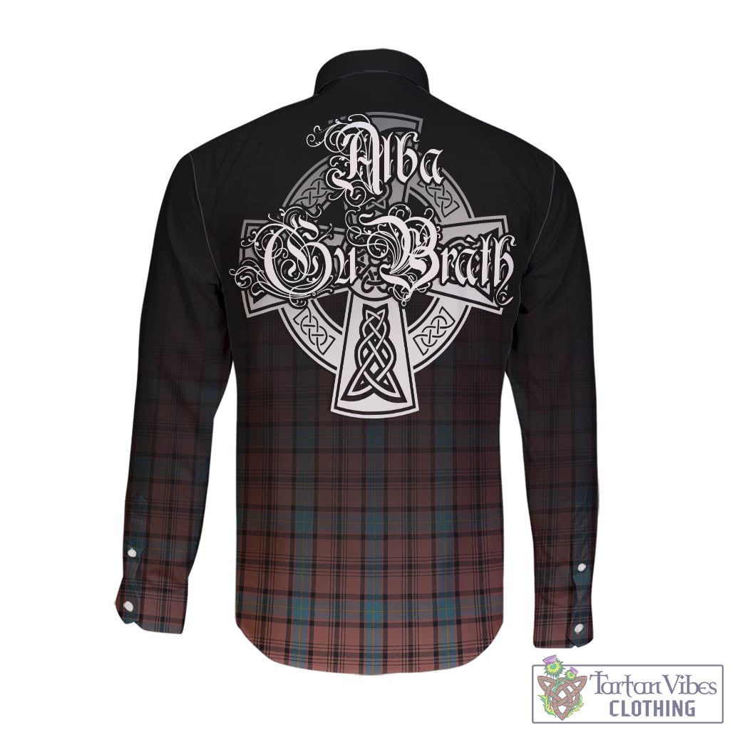 Tartan Vibes Clothing Hannay Dress Tartan Long Sleeve Button Up Featuring Alba Gu Brath Family Crest Celtic Inspired