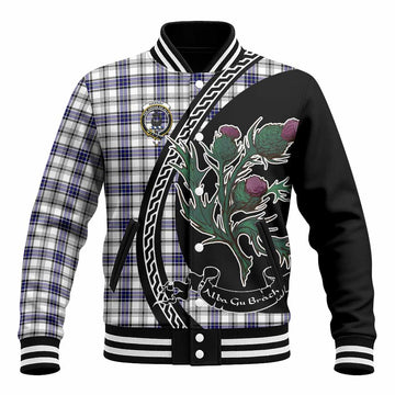 Hannay Family Crest Tartan Baseball Jacket Alba Thistle Inspired