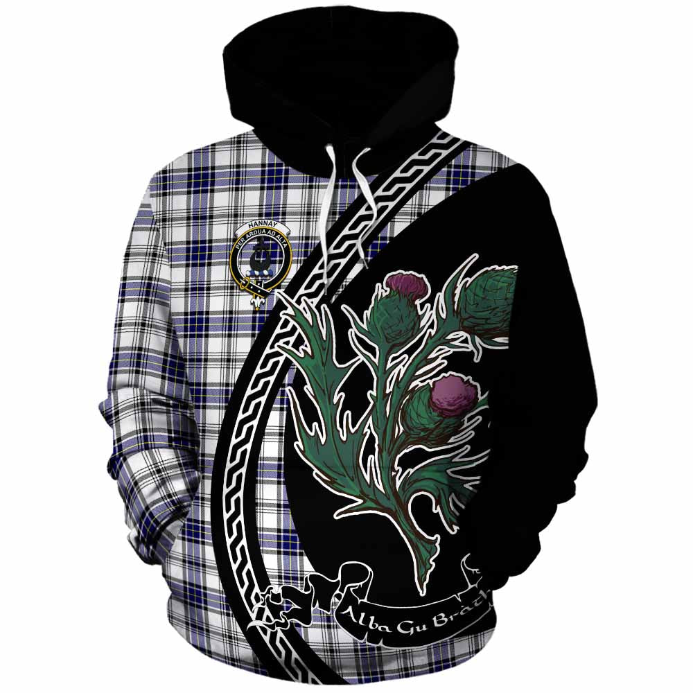 Hannay Family Crest Tartan Cotton Hoodie Alba Thistle Inspired - Tartan Vibes Clothing